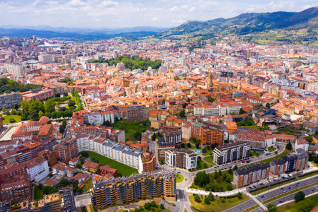 Aerial view of Oviedo cityの写真素材
