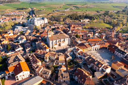 Birds eye view of Simancas, province of Valladolid, central Spainの写真素材