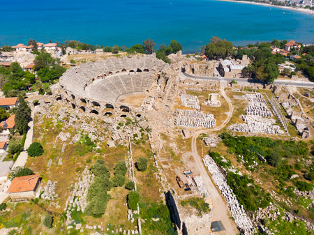 Aerial photo of the Antique Theater. Turkeyの写真素材