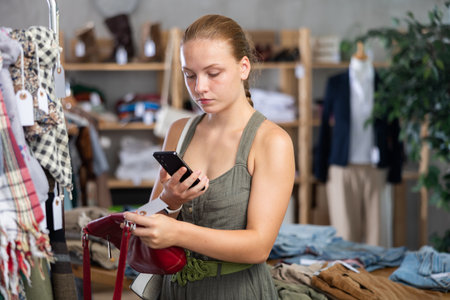 customer scans a barcode on a bag in a storeの写真素材