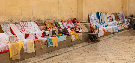 Zadar, Croatia - August 02, 2025: Spontaneous outdoor souvenir marketのeditorial素材