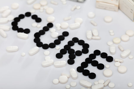 Pile of pills and other drugs closeupの写真素材