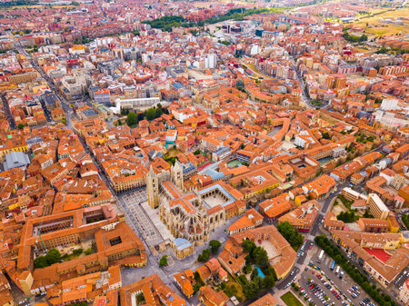 Aerial view of Leon cityscape