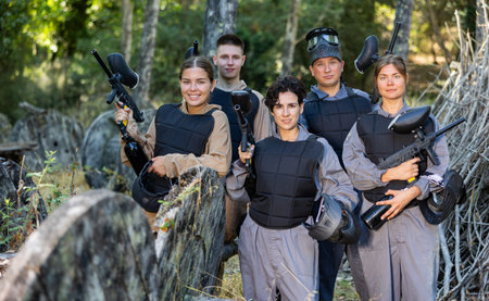 Group photo of positive paintball team