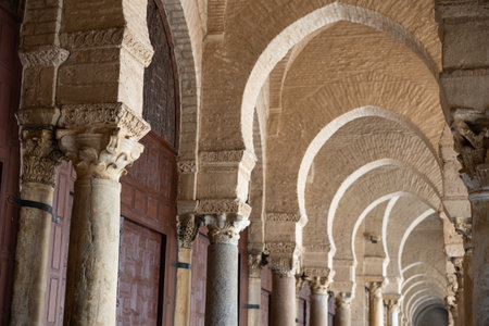 Patio of Great Mosque of Kairouan, Tunisiaの写真素材