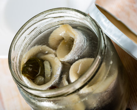 Marinated herring filletsの写真素材