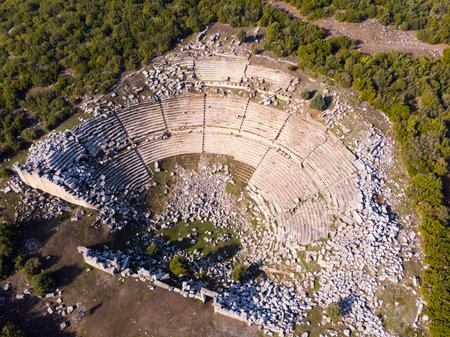 Ruins of antique theater of Kibyra, Turkeyの写真素材