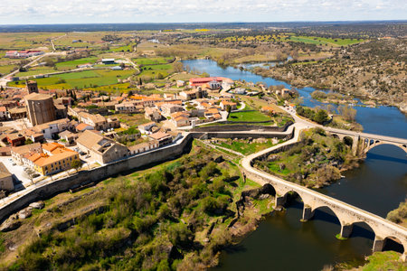 View from drone of Ledesma town, Spainの写真素材