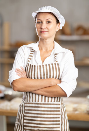 Confident female bakerの写真素材