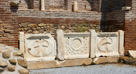 Ruins of ancient Greek Heraclea Lincestis city, near city of Bitola, Macedonia.の写真素材