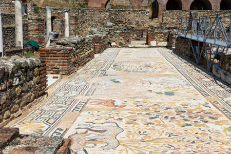 Mosaic in Heraclea Lyncestis - ancient greek city in Macedoniaの写真素材