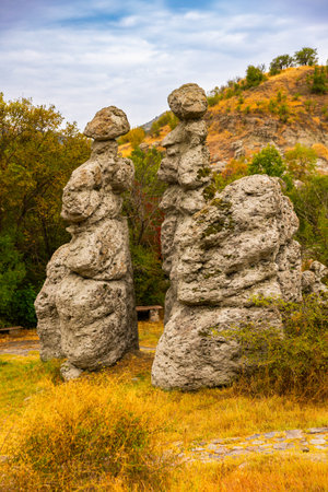 Rock formation The Stone Dolls of Kuklica, North Macedoniaの写真素材