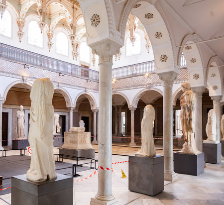 TUNIS, TUNISIA - APRIL 2 2024: Carthaginian hall of Bardo museum, Tunisiaのeditorial素材