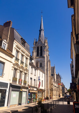 MONTARGIS, FRANCE - AUGUST 11, 2022: Picturesque summer landscape of city streets