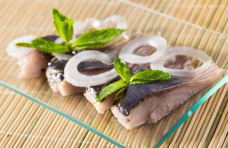 Image of salted herring with onionsの写真素材