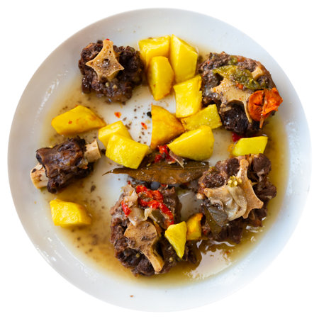 Cordovan style oxtail with boiled potatoesの写真素材