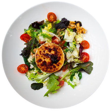 Fresh salad with goat cheeseの写真素材