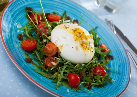 Burrata cheese saladの写真素材