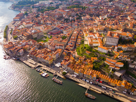 Aerial cityscape of Portoの写真素材