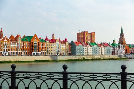 Picturesque embankment in city of Yoshkar Ola. Russiaの写真素材