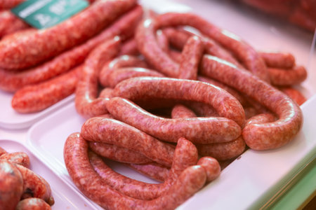 Catalan pork sausage close upの写真素材