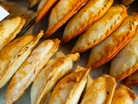Rows of empanadas, national Spanish dish