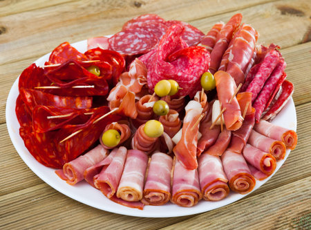 Spanish meat antipasto platter