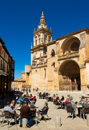 Burgo de Osma, Spain - April 16, 2022: View at the Cathedral of Assumption of St.Mary in Burgo de Osmaのeditorial素材