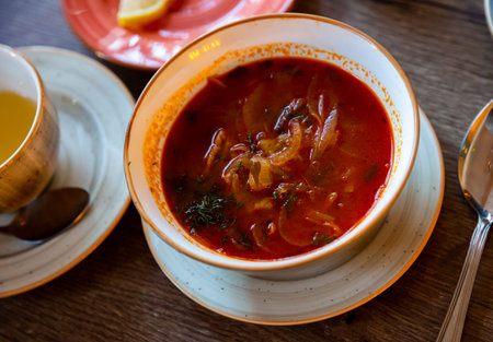 Tomato soup with pork