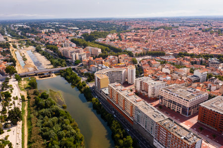 Birds eye view of Perpignan, Franceの写真素材