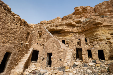 Hoary ruins of Berber Muslim village of Ghomrassen, Tataouineの写真素材