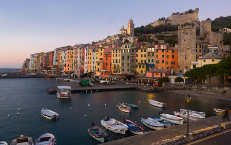Colorful Portovenere on coastline of La Spezia in Italy