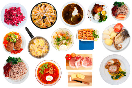 Top view of set of mealsの写真素材