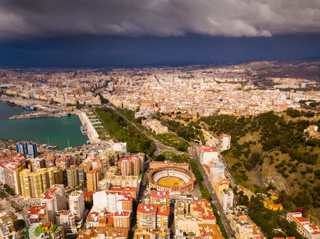 Aerial view of Malaga cityの写真素材