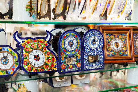 Colorful mosaic souvenirs in Barcelona shop