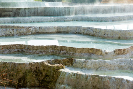 Travertines of Pamukkale in Turkey.