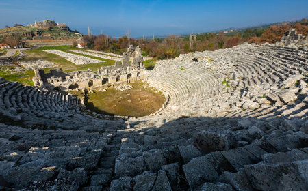 Ancient Roman theatre ruins of Tlos, Mugla Province, Turkey