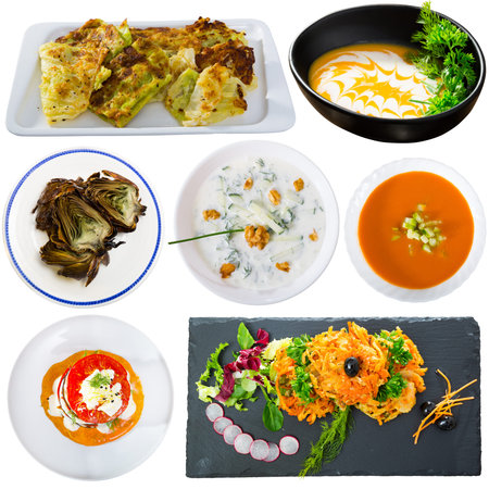 Set of vegetables dishes