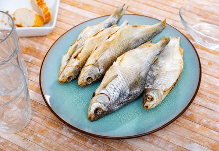Air-dried salted gutted fish roach