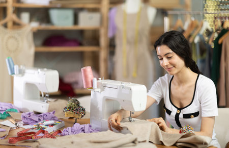 Seamstress working in a workshop