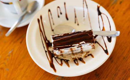 Ice cream dessert with chocolate crust