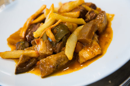 Stewed beef with mushrooms