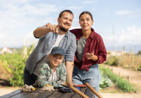 Family of farmers at the table