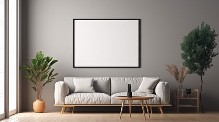 trendy interior living room with furniture and luxury decor ai generatedの素材