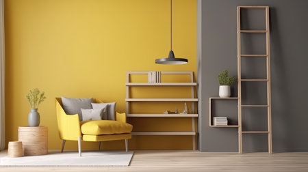 cozy home interior with furniture and room decor ai generatedの素材