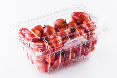cherry tomatoes Isolated on white backgroundの写真素材