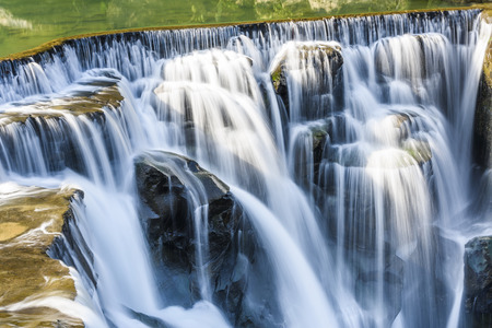 Closeup waterfall, Shifen Waterfall, New Taipei, Taiwanの写真素材