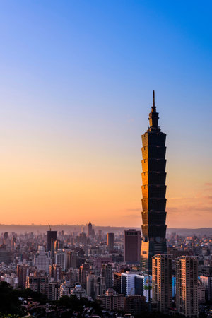 TAIPEI, TAIWAN - Taipei 101 Skyscraper in Taipei, TAIWAN.