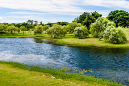 Beautiful Tainan Metropolitan Park in Taiwan. is a free open outdoor public space.の写真素材