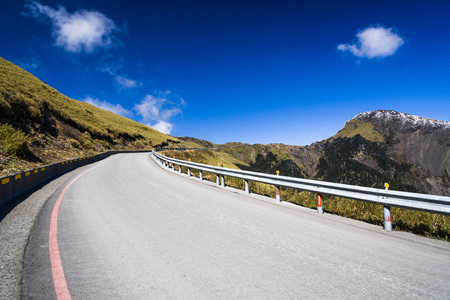 Mountain road in Hehuan mountain, Taiwan, Asia.の写真素材